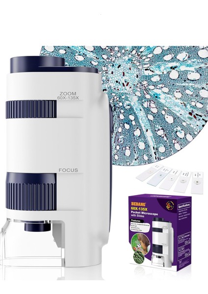Bebang 135X Mini Laboratuvar Çocuk Mikroskobu Ledli
