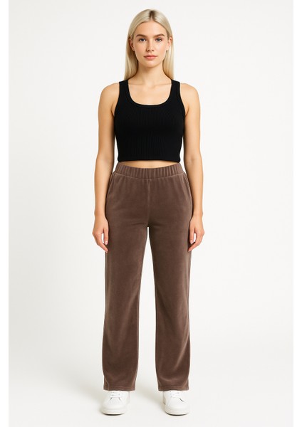 Kadın Kadife (Velour) Straight Fit Pantolon