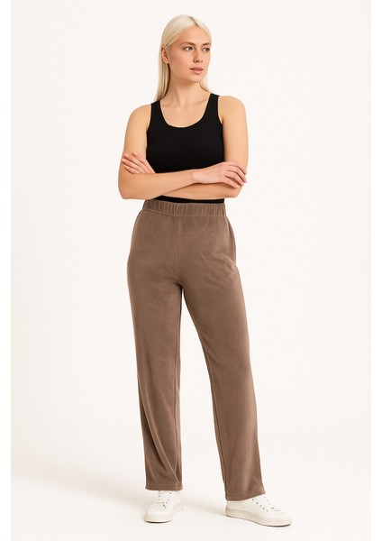 Kadın Kadife (Velour) Straight Fit Pantolon fırsatları