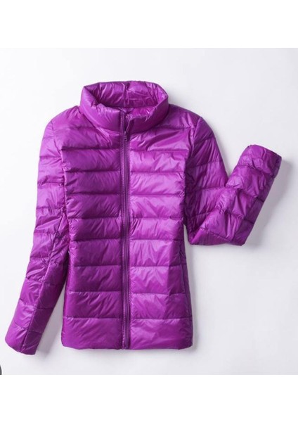 Ekstra Hafif Katlanıp Kendi Kesesine Konan Dolgulu Mont, Ultra Hafif ve Ince, Tüy Dolgulu Kadın Ceket, Iki Yanda Fermuarlı Gizli Cep indirimleri