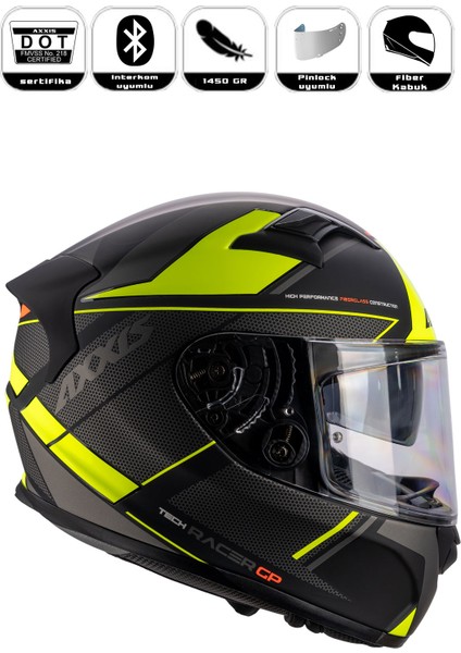 Gp Racer Sv Fiber Kapalı Kask