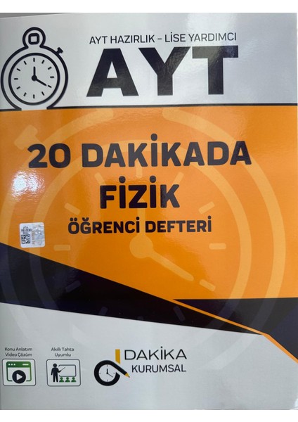 Ayt 20 Dakikada Fizik Öğrenci Defteri Aythazırlık Lise Yardımcı Kitabı