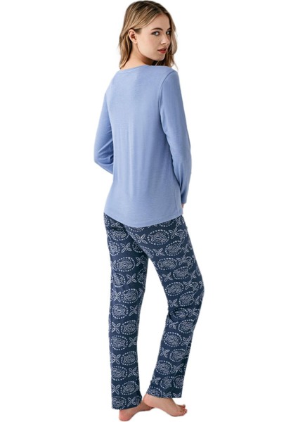 Kadın Indigo Pijama Takımı 3401 modelleri