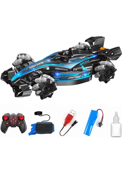 Oyuncak Uzaktan ve Bilekten Kumandalı Full Fonksiyon Hareket Eden Buhar Atan Formula 1 Araba Yarış ve Akrobat Araba