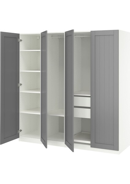 Pax Gardırop, Beyaz-Gri, 200X60X201 cm