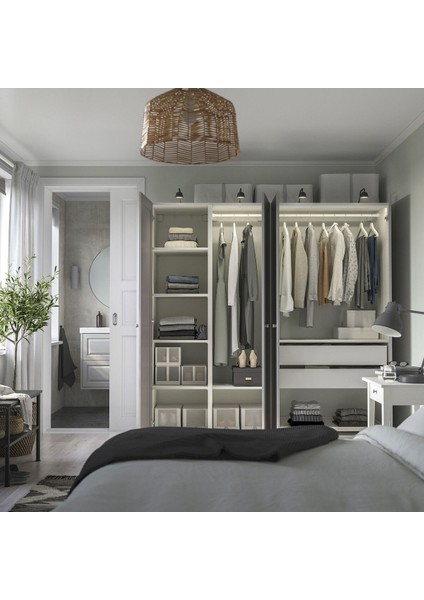 Pax Gardırop, Beyaz-Gri, 200X60X201 cm modelleri