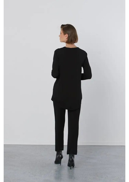 Basic Tunik Ön Kısa Arka Uzun Tunik - 902 Siyah modelleri