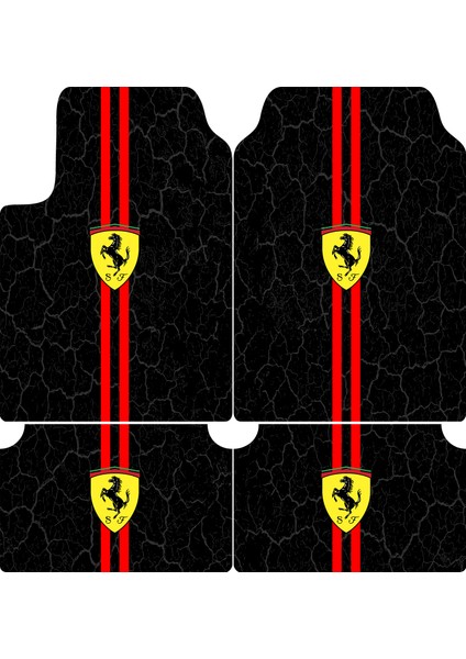 Ferrari Desenli Araba Paspası – 4’lü Set