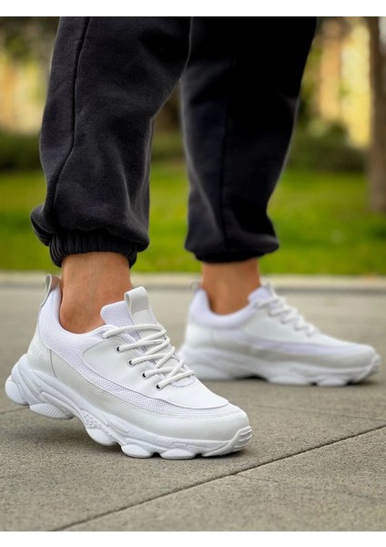 ZR-707 Yüksek Taban Bağcıklı Günlük Erkek Sneaker Beyaz modelleri