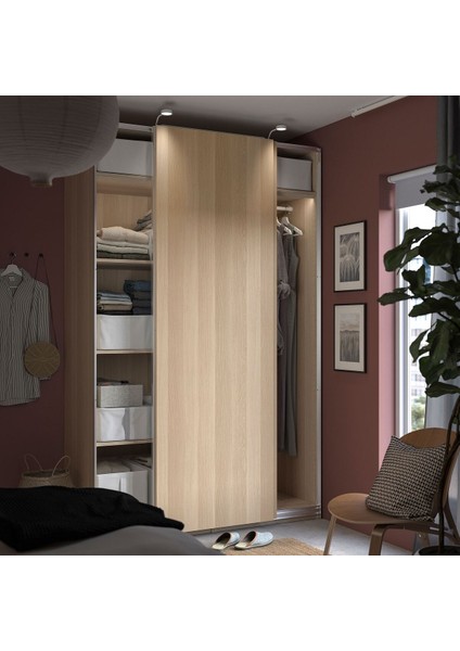 Pax Sürgü Kapaklı Gardırop, Ağartılmış Meşe Görünümlü, 150X66X236 cm modelleri