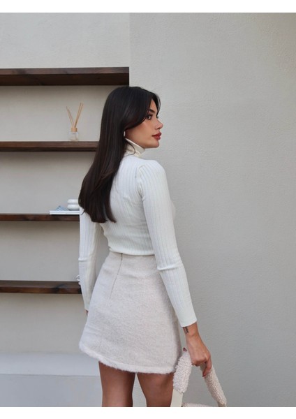 Kırçıllı Kısa Kaşe Etek modelleri