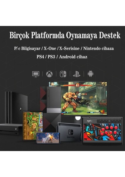 PXN X8 Arcade Fight Stick Joystick Dövüş Oyunları PS4, Xbox,N.Switch, PC Uyumlu Oyun Kolu