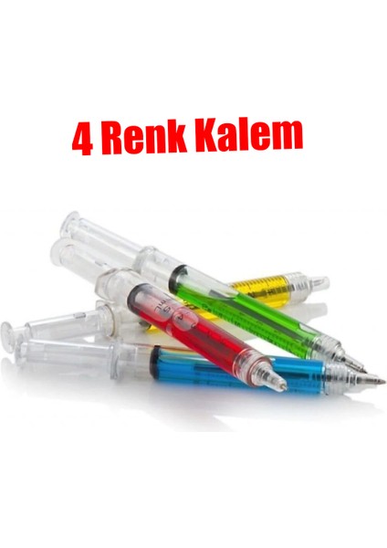 Şırınga Şeklinde Basmalı Kalem 4 Adet