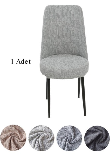 Jakarli Kumaş Oval Sandalye Kılıfı,sandalye Örtüsü Çubuk Desen 1 Adet