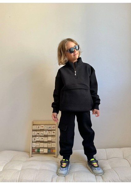 Erkek Çocuk Kanguru Cepli Sweatshirtli Kışlık Takım fiyatları