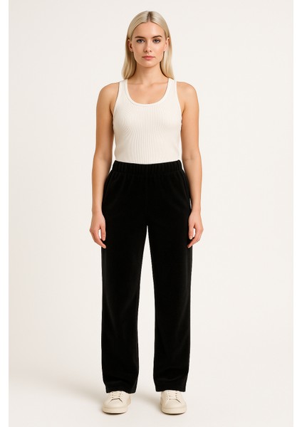 Kadın Kadife (Velour) Straight Fit Pantolon