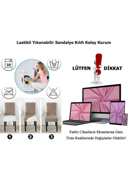 Brürümcük Etekli Sandalye Kılıfı, Lastikli,esnekli Sandalye Örtüsü 1 Adet