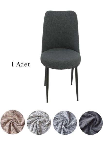 Jakarli Kumaş Oval Sandalye Kılıfı,sandalye Örtüsü Çubuk Desen 1 Adet