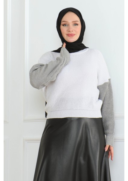 Garnili Triko Kazak Gri - 27759-GRI modelleri