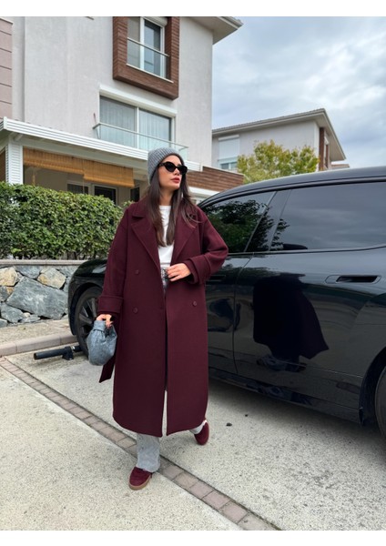 Bordo Yün Karışımlı Premium Blend Kaban fırsatları