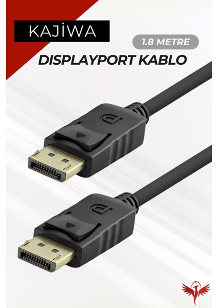 1.8 Metre Displayport Kablo (Dp To Dp) 60Hz,1440p,2k Monitör-Pc Görüntü Kablosu Premium 1.8mt