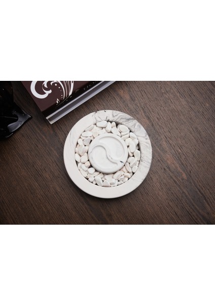 Marbella Beton Masaüstü Şömine,ateş Çukuru 400 ml Yakıt Hediyeli