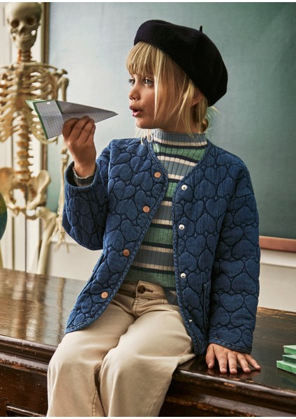 4442-5 Kız Çocuk Kot Mont