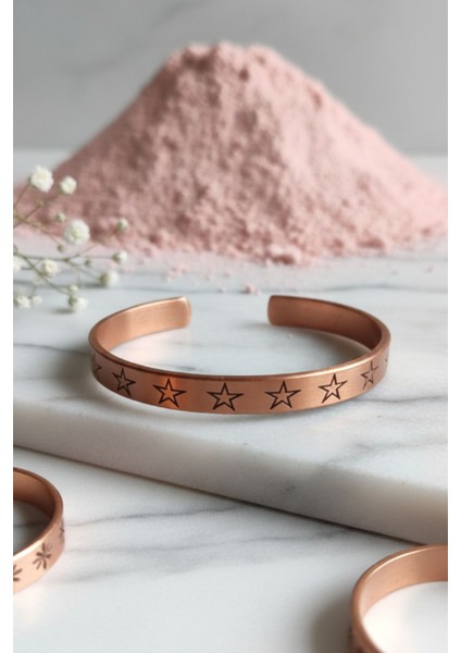 Sertifikalı Yıldız Desenli Saf Bakır Bileklik