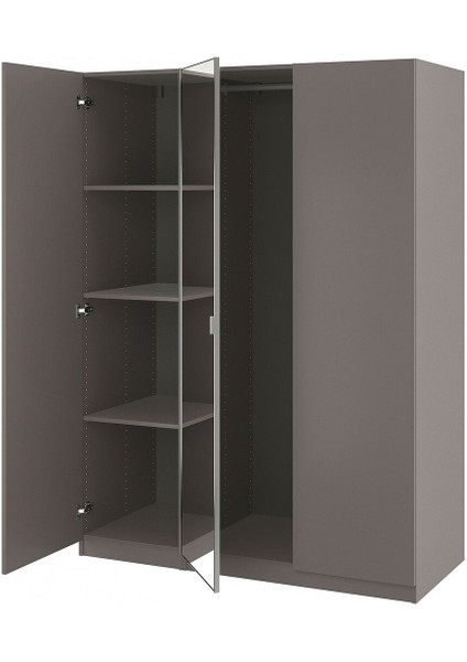 Pax Gardırop, Koyu Gri-Aynalı Cam, 150X60X201 cm