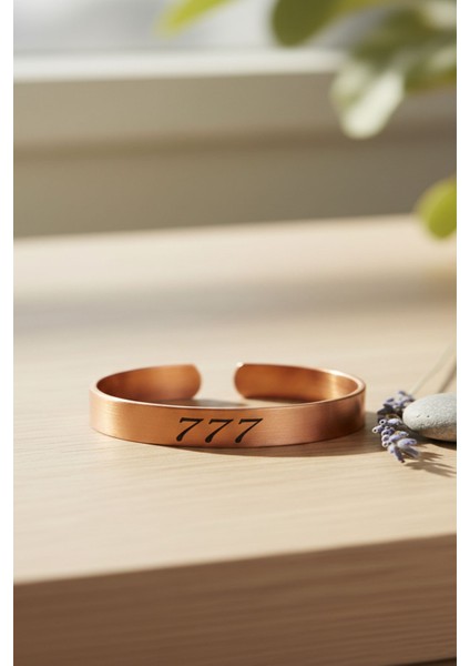 Sertifikalı 777 Sayı Sekanslı Bakır Bileklik ( Bereket - Ilham ve Mucize )