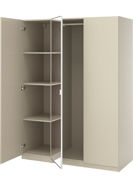 Pax Gardırop, Bej-Aynalı Cam, 150X60X201 cm