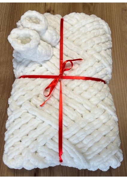 Puffy El Örgüsü Battaniye Beyaz Renk 100X100 fiyatları