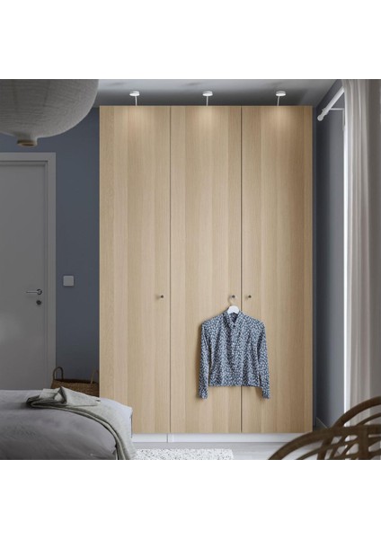 Pax Gardırop, Beyaz-Ağartılmış Meşe Görünümlü, 150X60X236 cm fiyatları