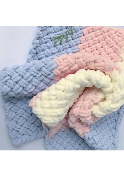 El Örgüsü Yumuşacık Renkli Puffy Bebek Çocuk Battaniyesi