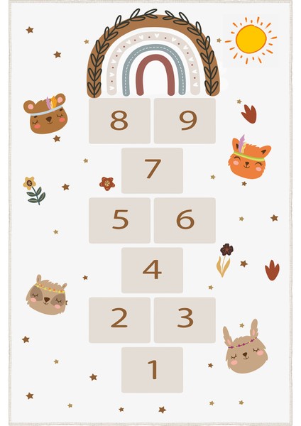 Hayvan Desenli Sek Sek Temalı Yıkanabilir Çocuk Odası Halısı fiyatları