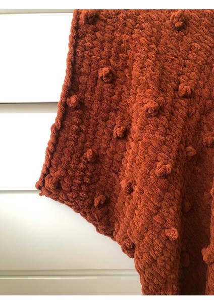 Örgü Bebek Battaniyesi - Puffy Ponponlu Battaniye