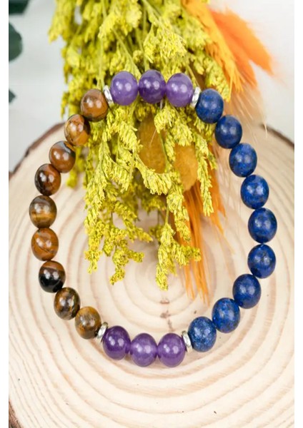 Sertifikalı Panik Atak & Anksiyete Bilekliği ( Lapis - Ametist - Kaplan Gözü ) fiyatları