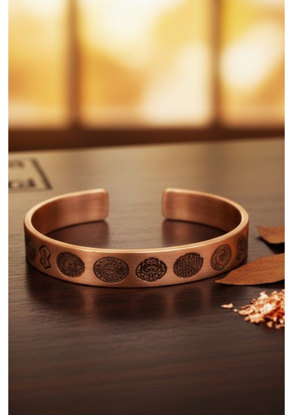 Sertifikalı 11 Mühürlü Saf Bakır Bileklik