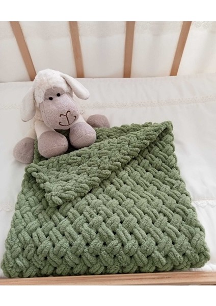 Pufy El Örgüsü Battaniye Bej Renk El Örgüsü Bebek Battaniyesi