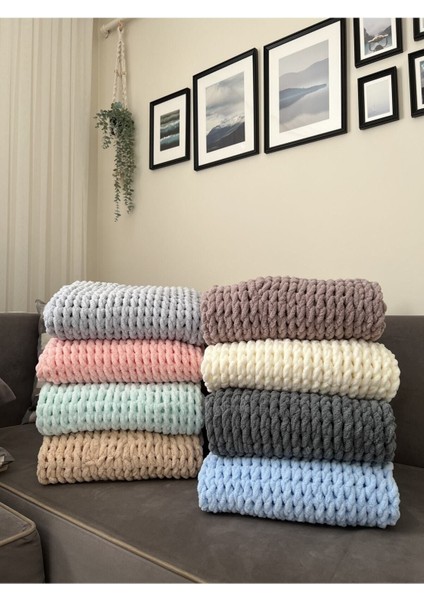 Alize Puffy El Örgüsü Bebek Çocuk Battaniyesi Pembe