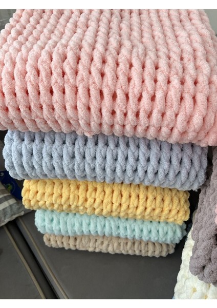 Alize Puffy El Örgüsü Bebek Çocuk Battaniyesi Pembe fırsatları