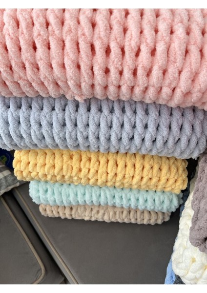 Alize Puffy El Örgüsü Bebek Çocuk Battaniyesi Pembe indirimleri