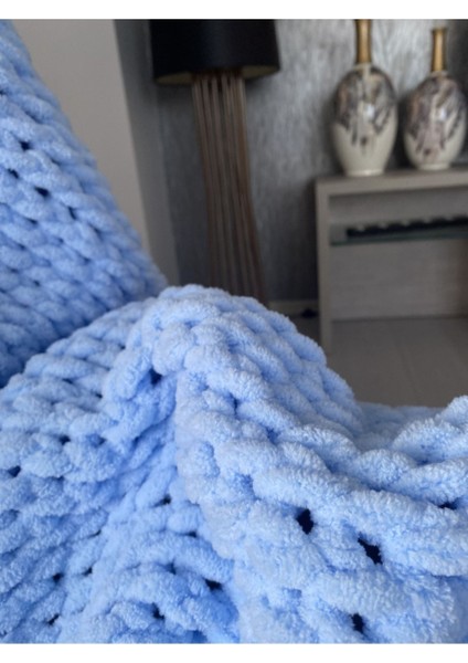 Mavi El Örgüsü Bebek Battaniyesi fiyatları