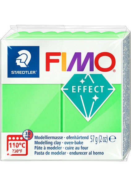 Staedtler Fimo Effect Polimer Kil 57GR. 501 Glowin Dark Neon Yeşil