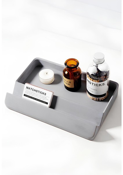 Beton Takı ve Kozmetik Organizer | Küçük Eşya ve Dekoratif Banyo Düzenleyici 16X24X3,5 cm