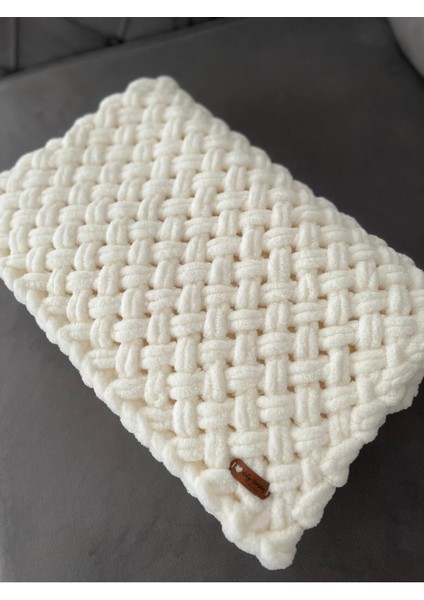 Pufy El Örgüsü Battaniye Bej Renk El Örgüsü Bebek Battaniyesi 100*85