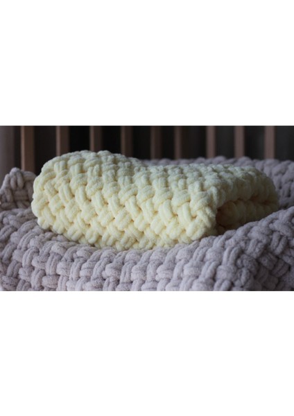 Pufy Bebek Battaniyesi El Yapımı El Örgüsü El Örmesi