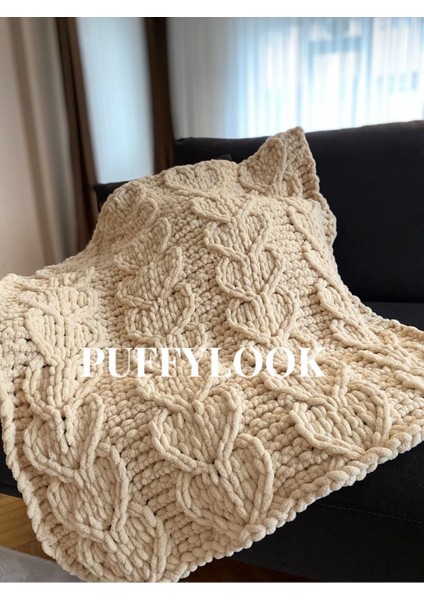 Puffylook Bal Köpüğü El Örgüsü Battaniye (90/90)