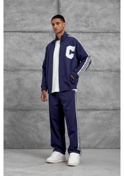 Lacivert C Harf Baskılı Oversize Takım Eşofman