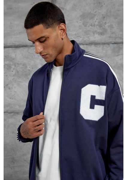 Lacivert C Harf Baskılı Oversize Takım Eşofman